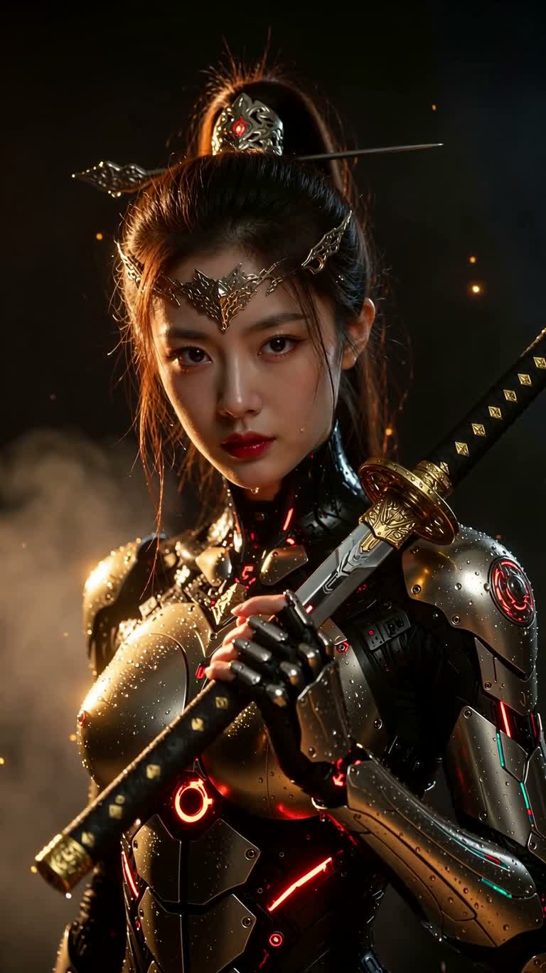 霓雾中的赛博武士