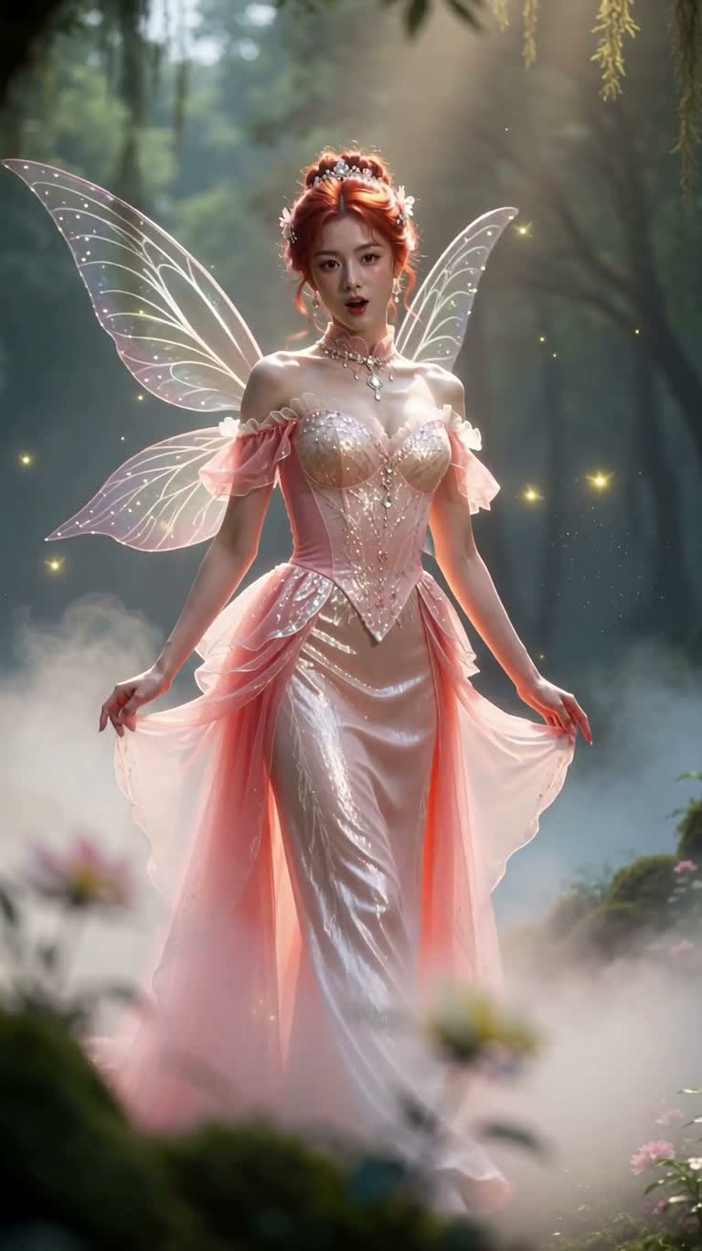 Coral Spirit in the Misty Firefly Glow — AI video creation