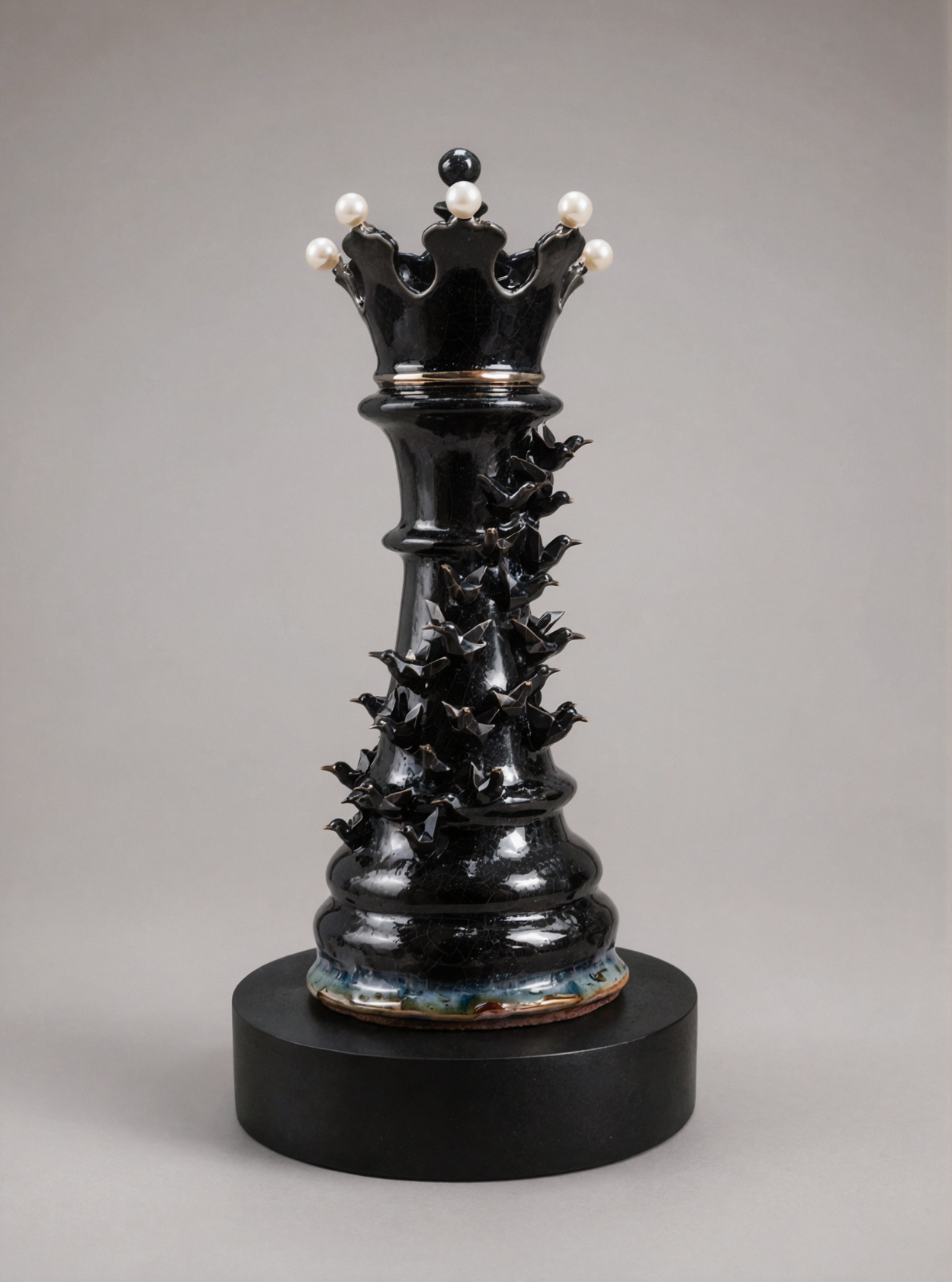黑曜石棋后 · 陶瓷釉彩