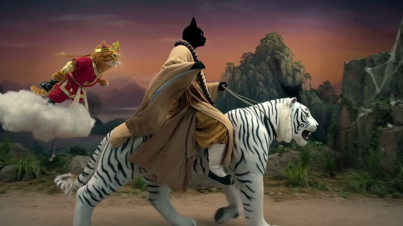 猫侠闯入蛛网洞 — AI video creation