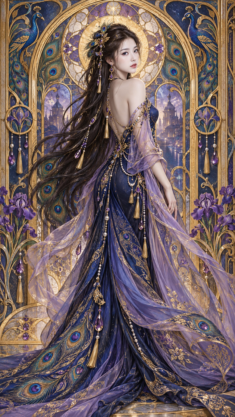 新艺术风格东方幻想女性立绘海报 — AI image creation