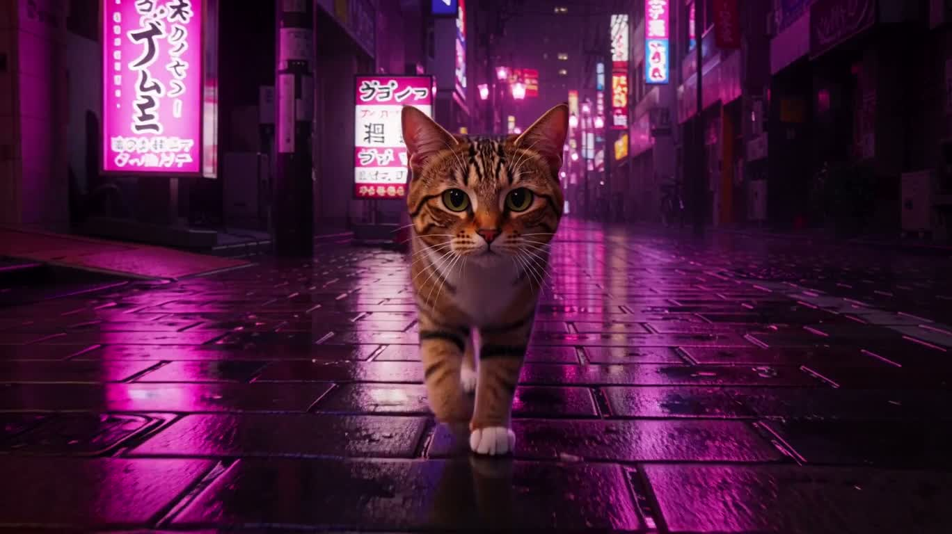 东京霓虹夜行猫