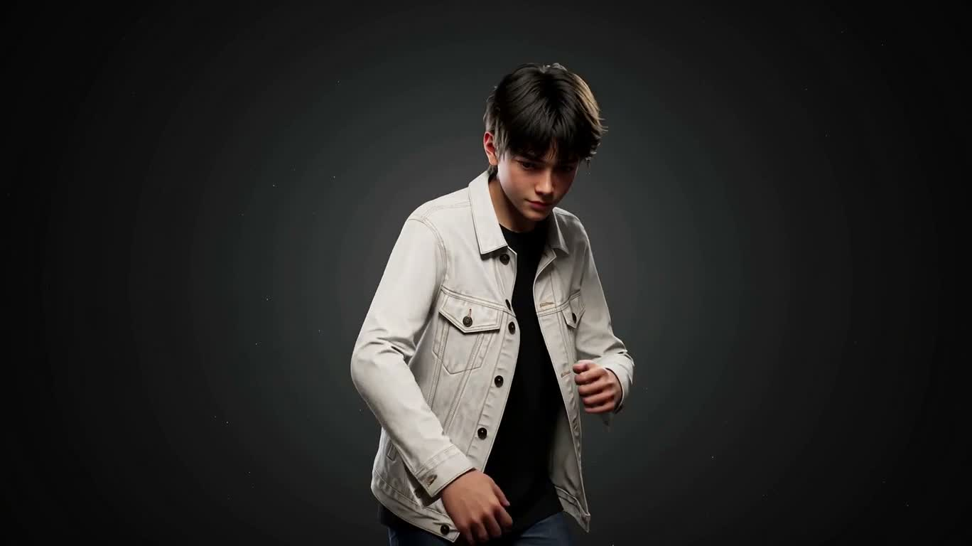 暗发少年动态角色设计 — AI video creation