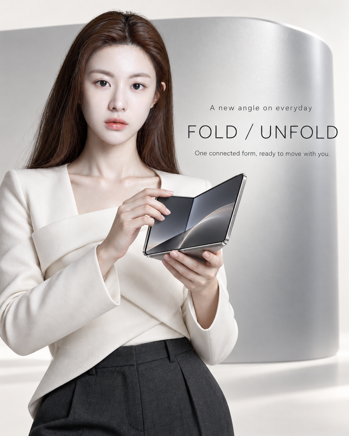 Mẫu poster quảng cáo điện thoại gập ý tưởng không thương hiệu