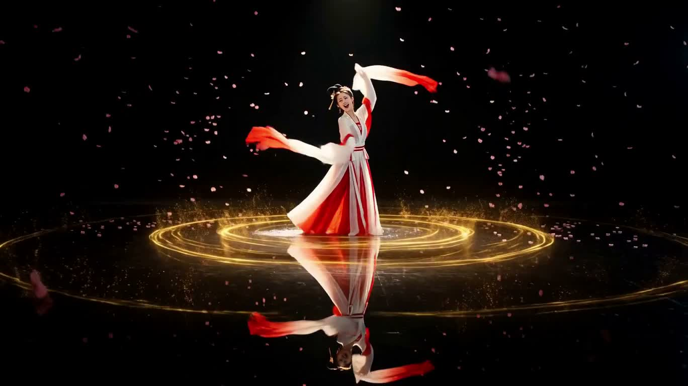 Anneau d'or sur l'eau : danse des manches rouges
