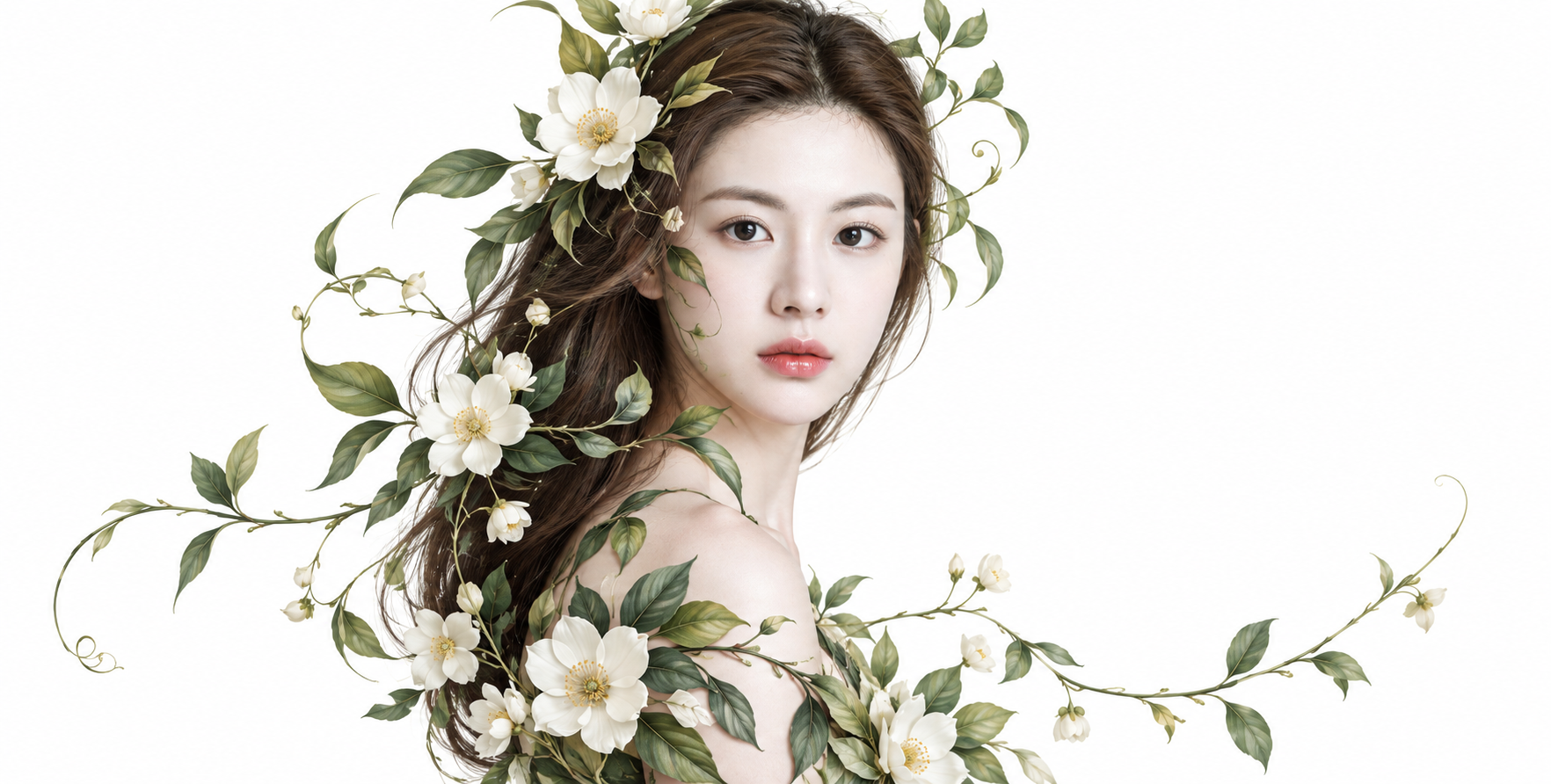主体与植物融合极简艺术 — AI image creation