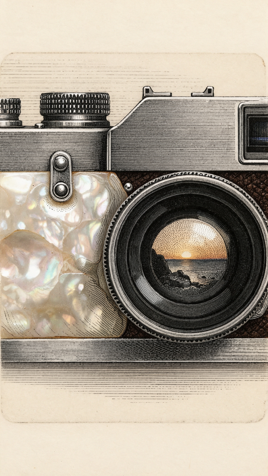 貝のカメラ · 鉛版エッチング — AI image creation