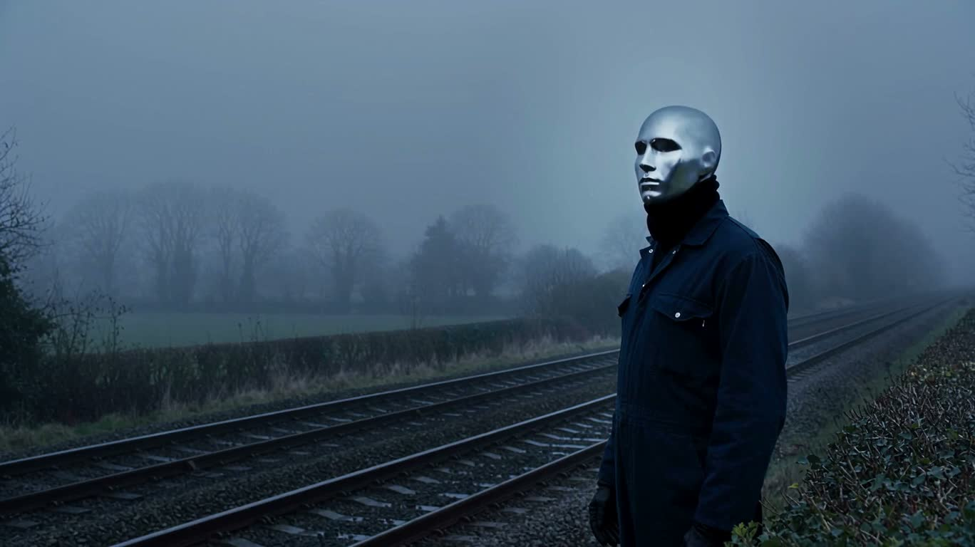 Faceless Observer Beside Misty Tracks — AI video creation