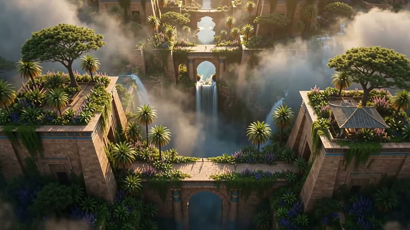 Vườn treo Babylon: Kỳ cảnh tranh sơn dầu siêu thực