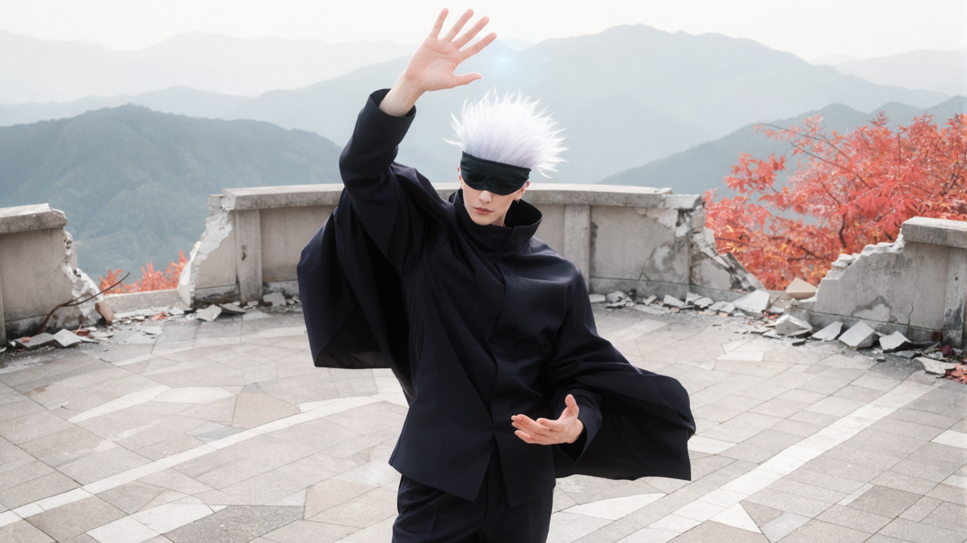 五条悟 · 风起披风 · 高调柔光 — AI image creation