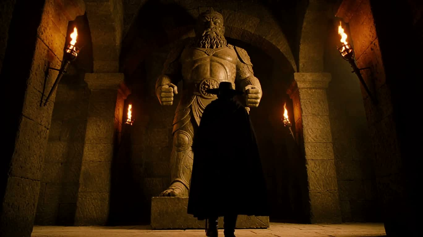 La statue de pierre renversée — AI video creation