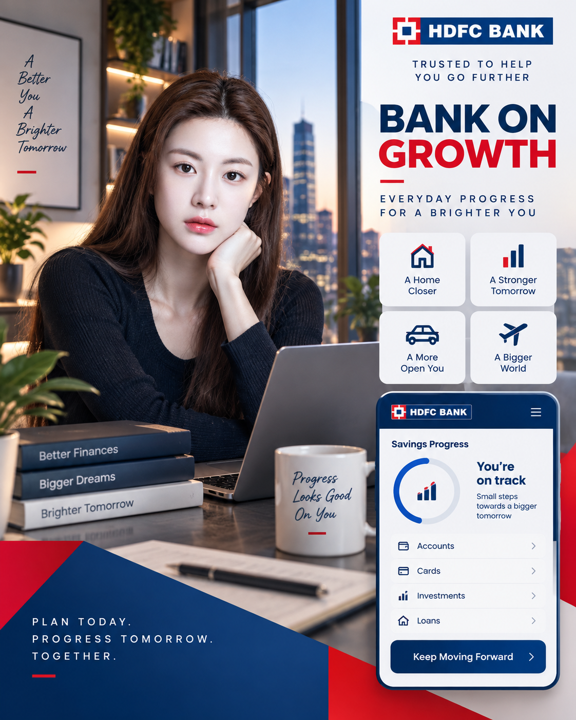 顶级金融品牌HDFC银行社媒创意视觉 — AI image creation