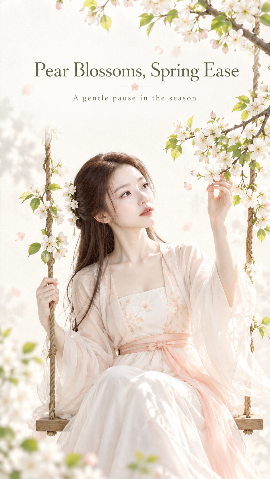 东方禅意极简女性审美秋千海报