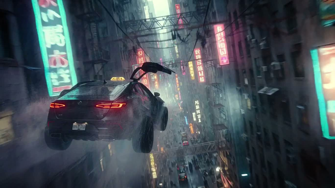 霓虹城中的针线与云端跃升 — AI video creation