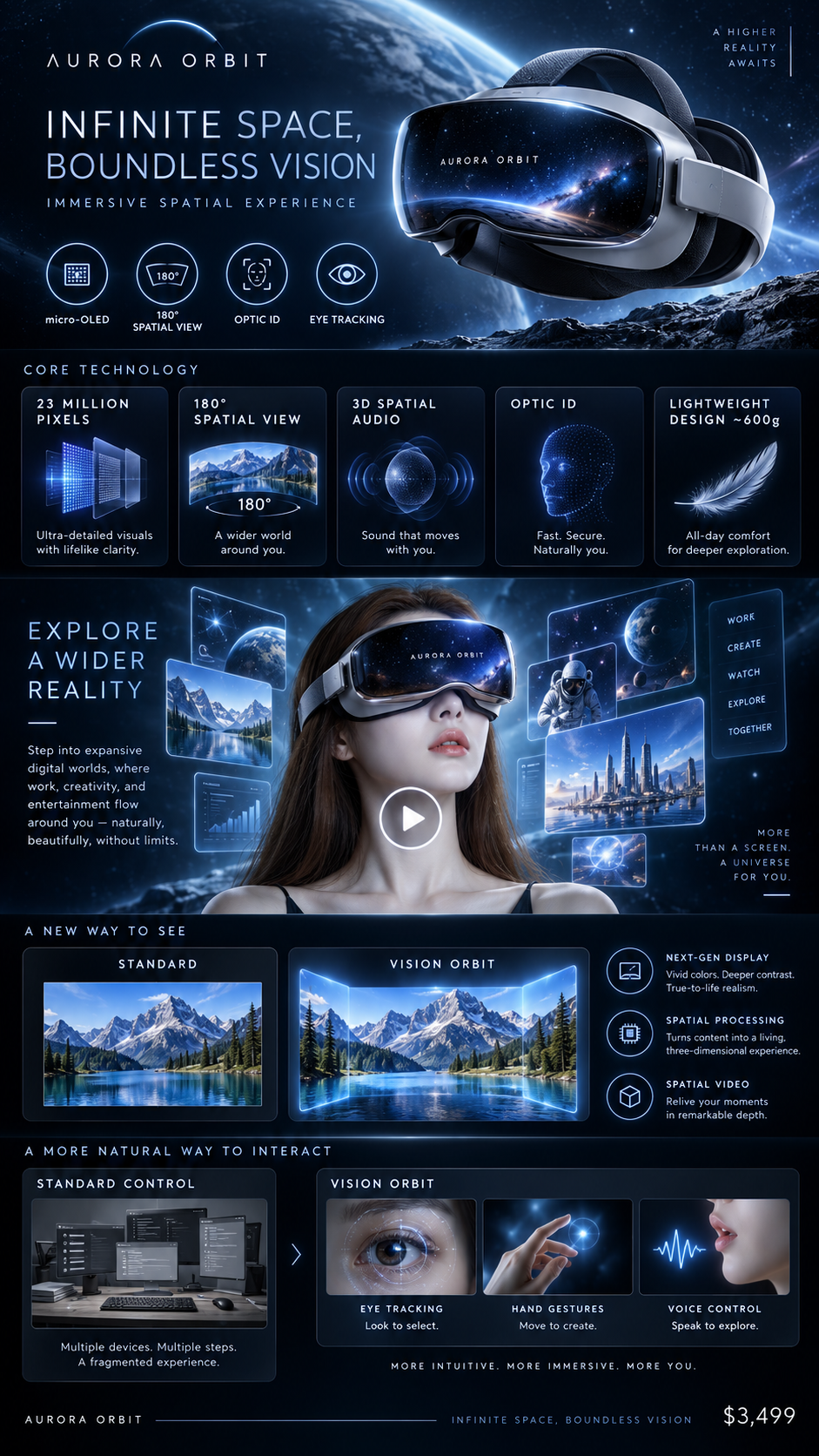 AURORA ORBIT空间头显科技营销海报 — AI image creation