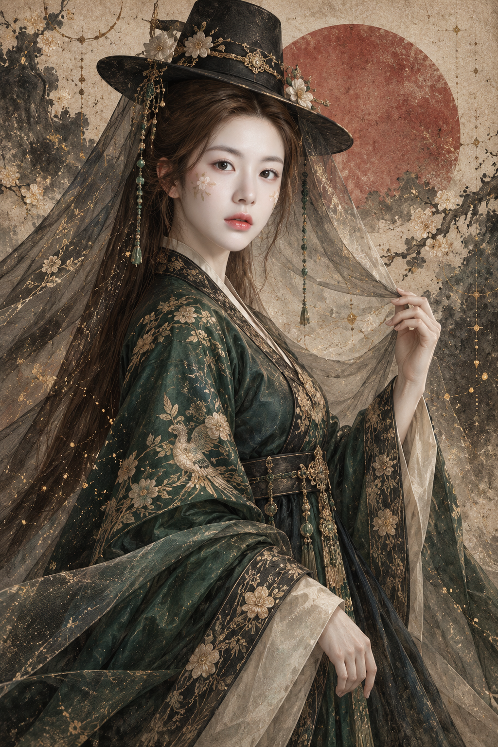 空灵韩服奇幻插画肖像