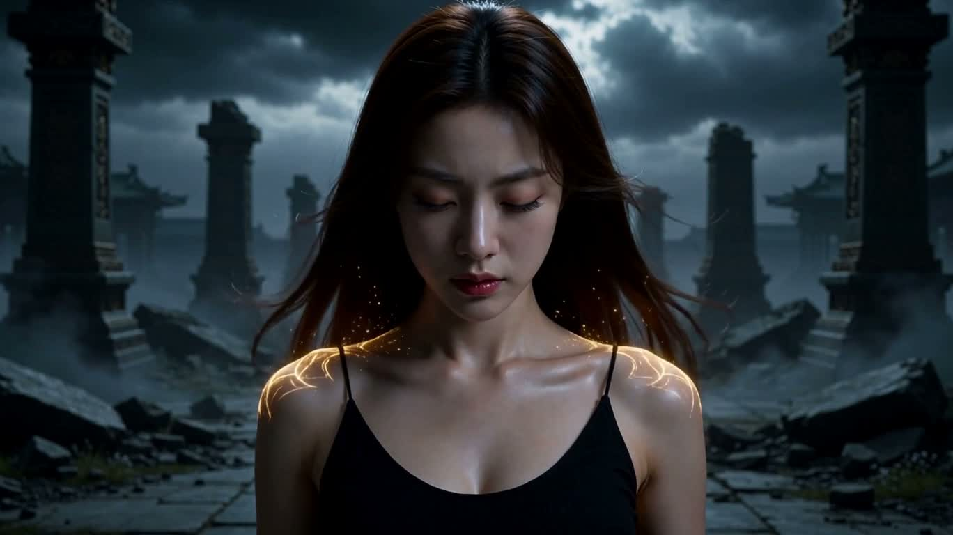 废墟中的天界战士觉醒 — AI video creation