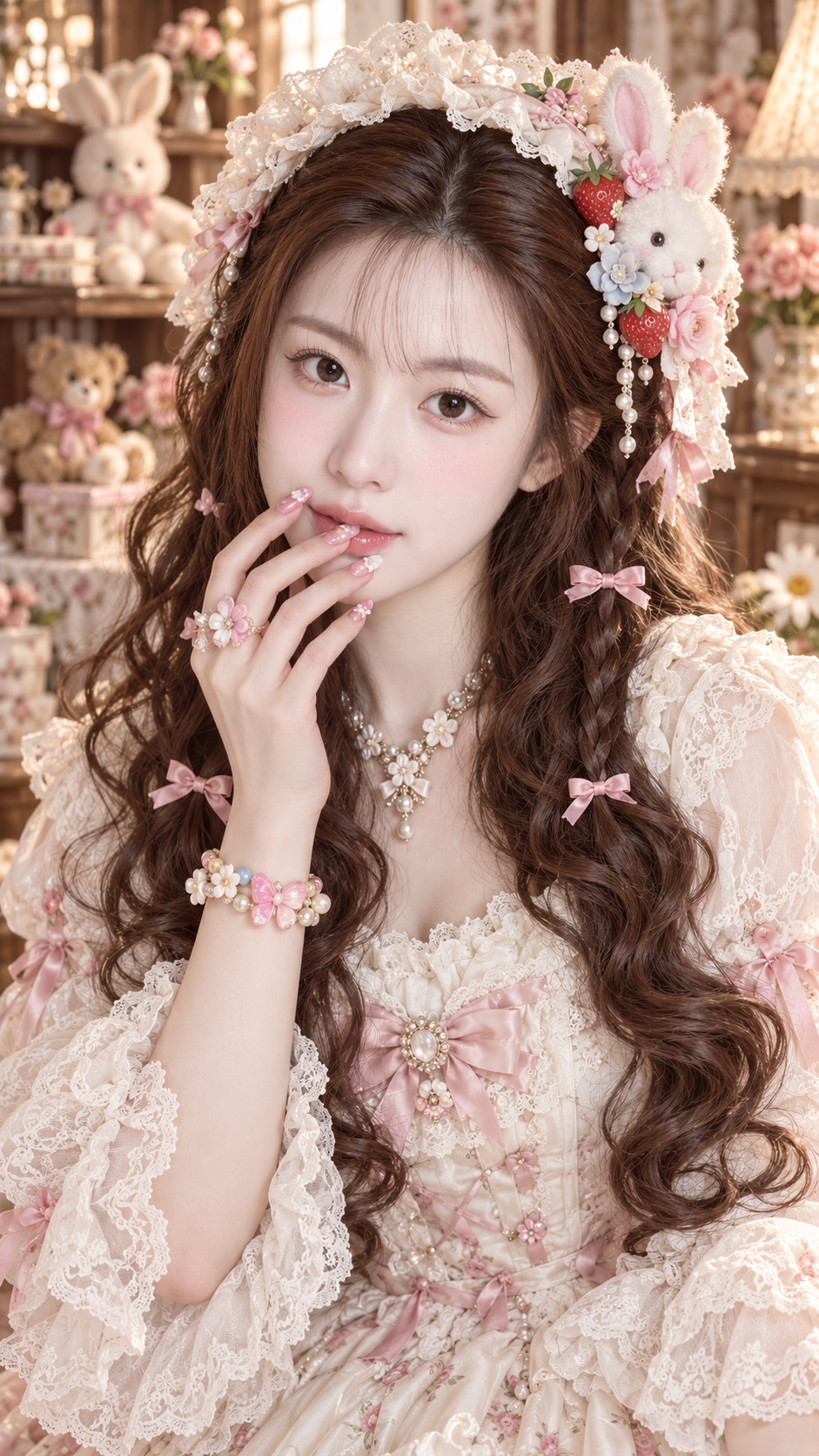 Chân dung phụ nữ trưởng thành phong cách Lolita Nhật ngọt ngào với ren
