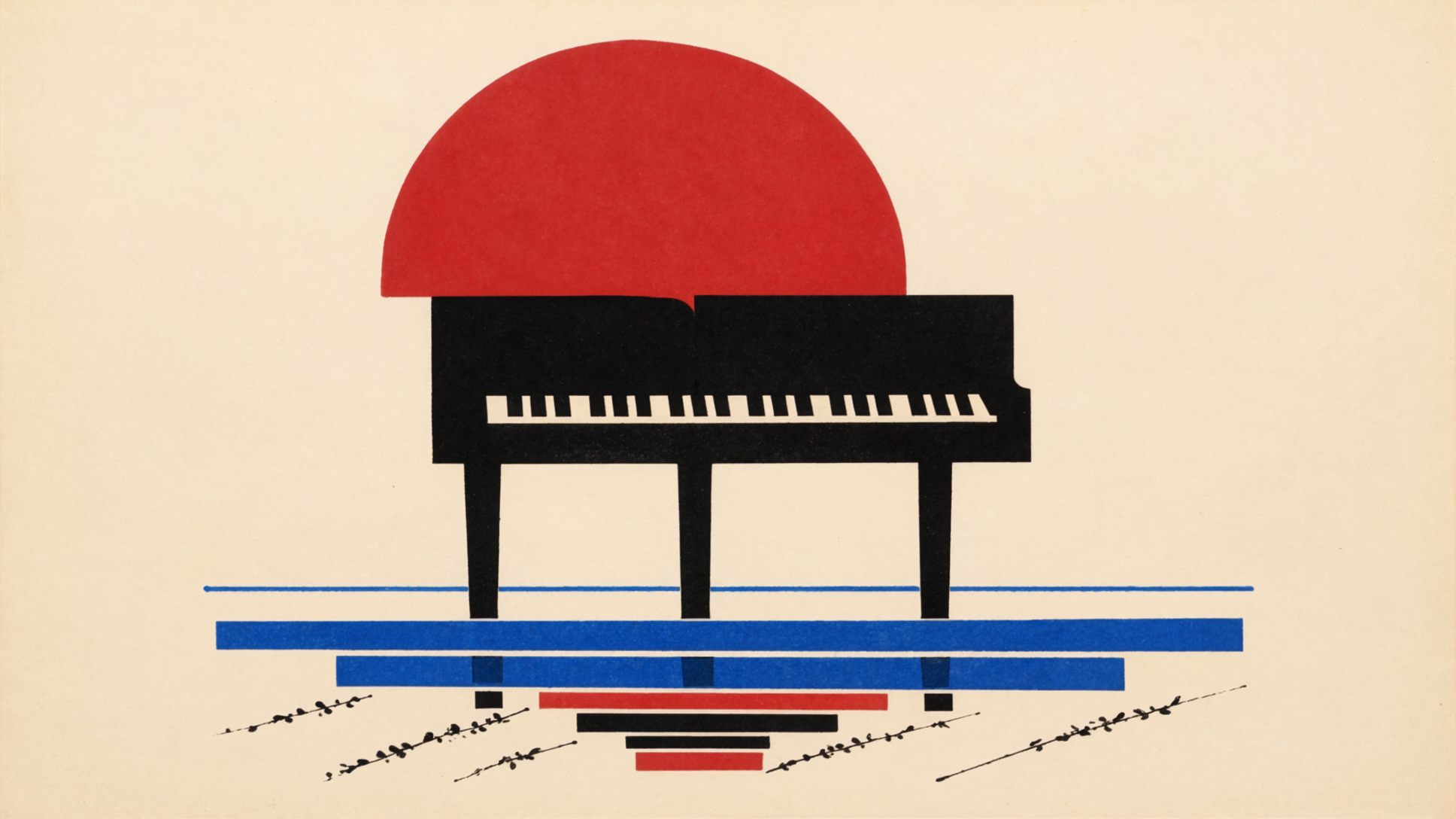 Piano bãi biển · Đồ họa Bauhaus