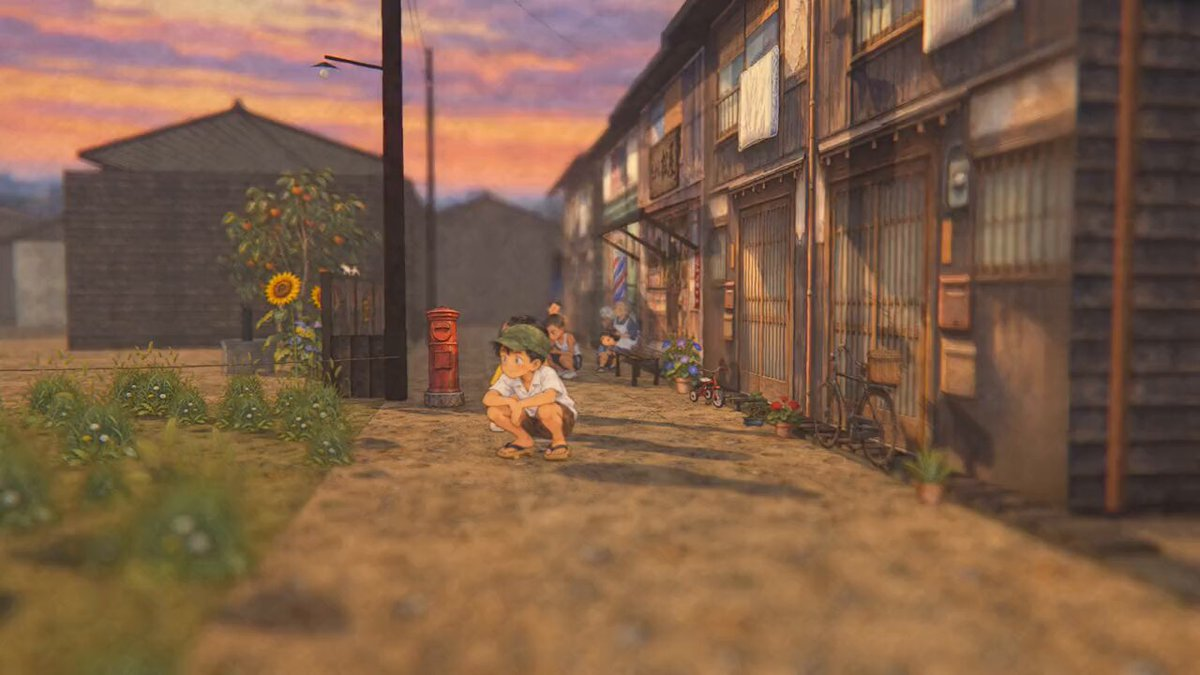 夕阳小巷3D箱庭世界 — AI video creation