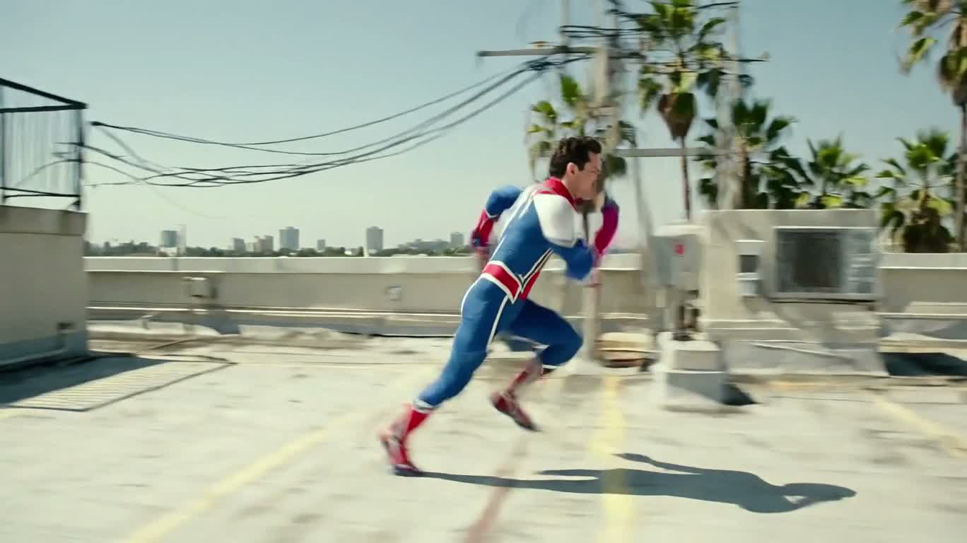 紫能 rooftop superhero showdown — AI video creation