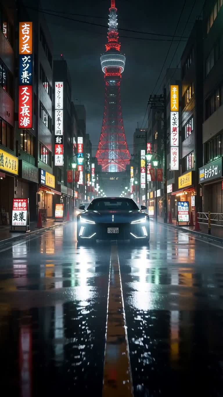 横浜の雨夜:二台の変形ロボット、東京タワー決戦