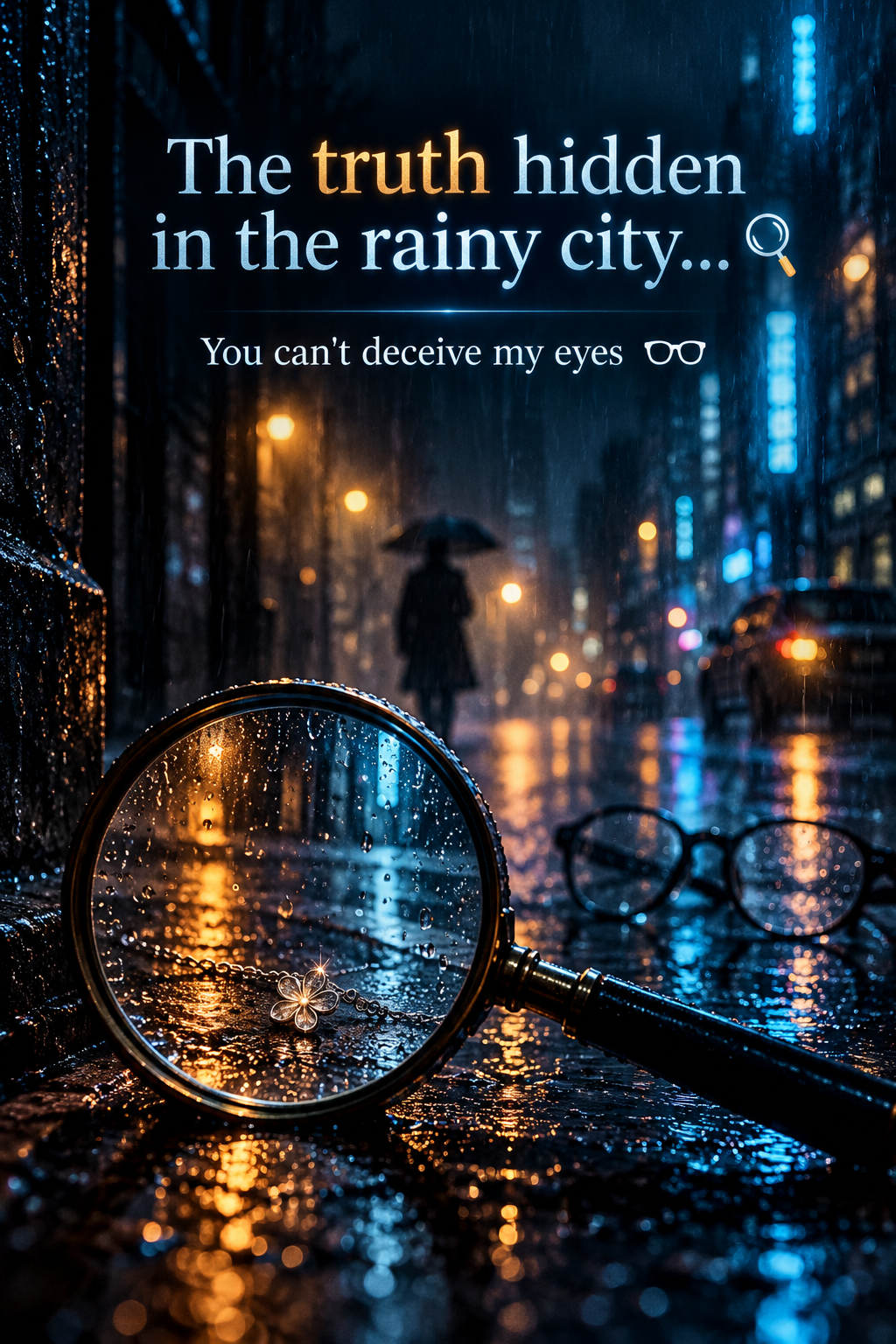 霓虹雨城中的侦探视觉海报 — AI image creation