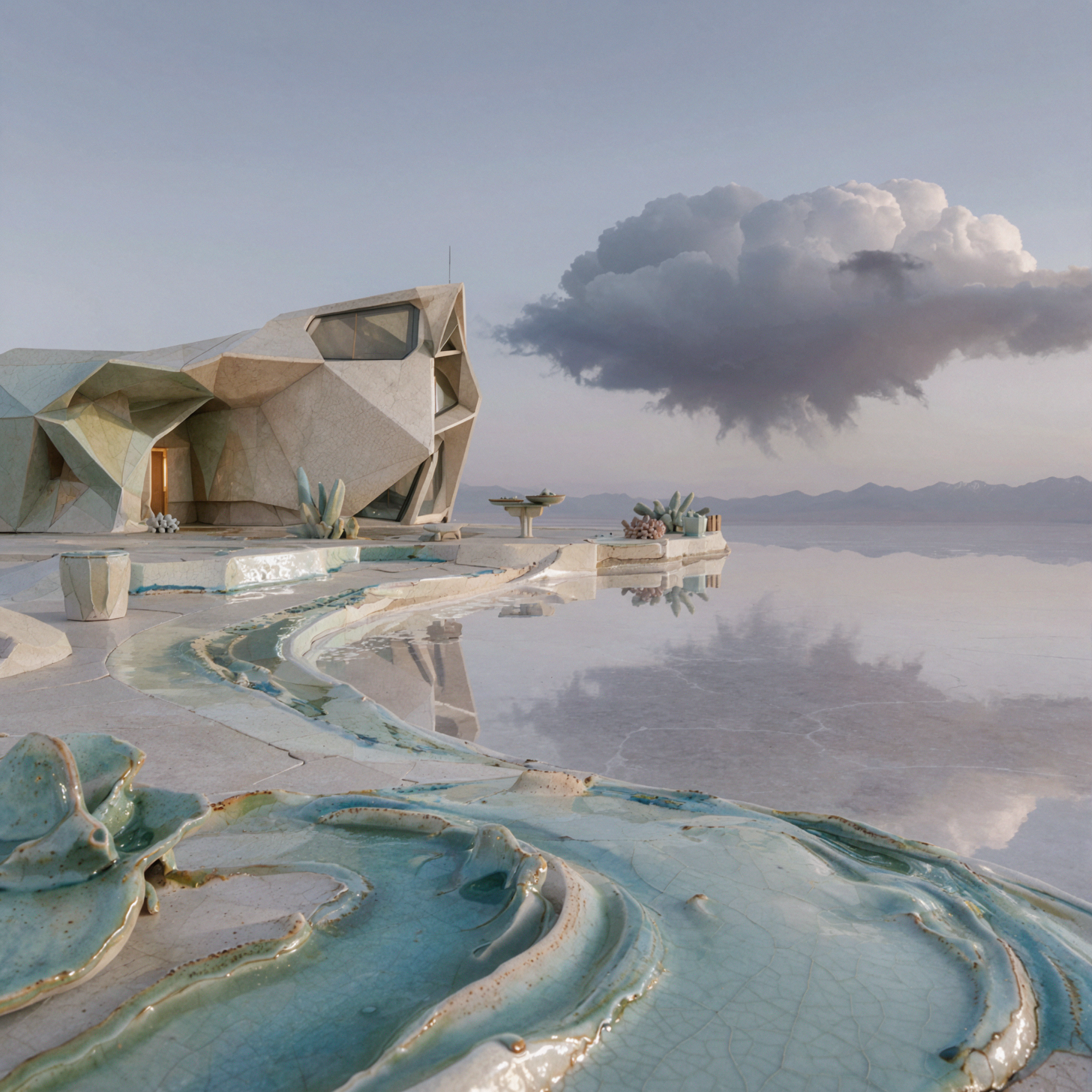 Mirror Salt Lake · Ceramic Glaze — AI image creation