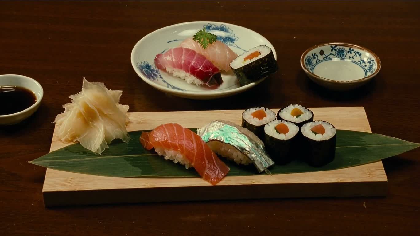 Quảng cáo sushi hoài cổ thời Showa — AI video creation
