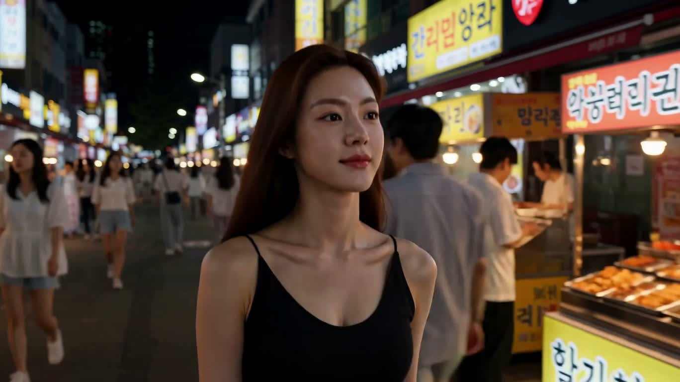 夏夜市集的一餐 — AI video creation