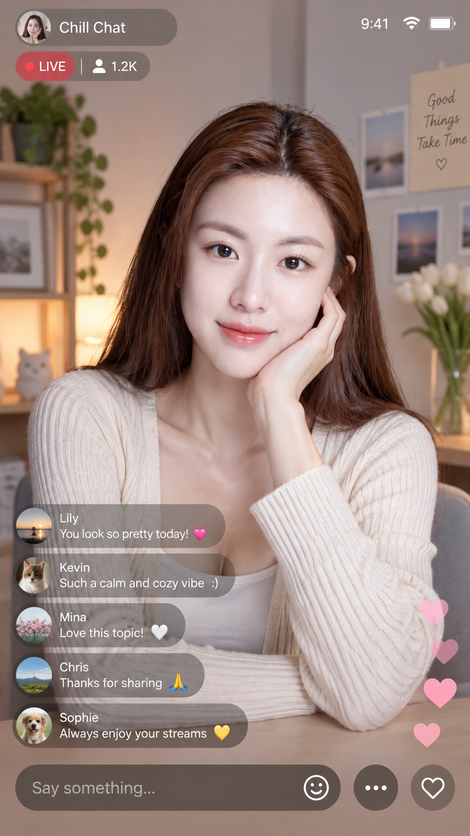 成年女主播品牌中立直播间 — AI image creation