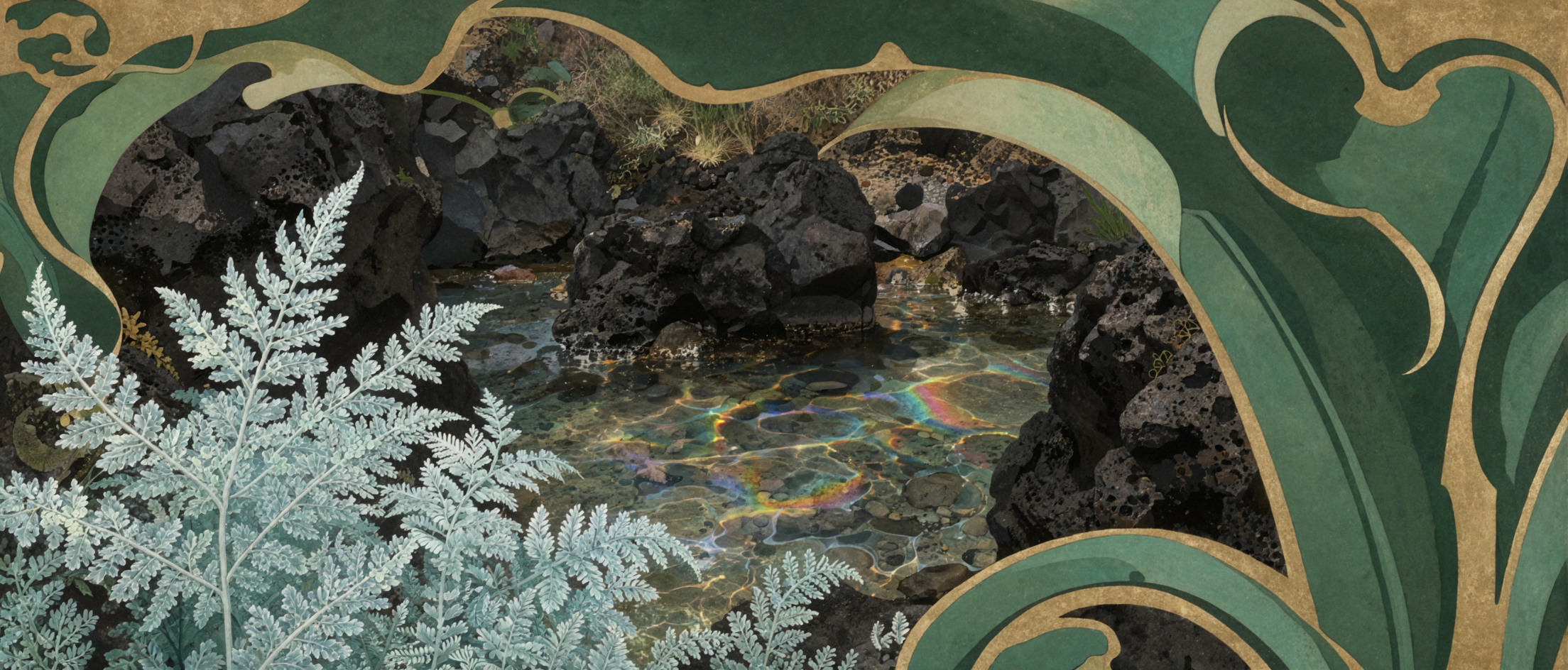 Vallée des fougères de cristal · Décor Art nouveau — AI image creation