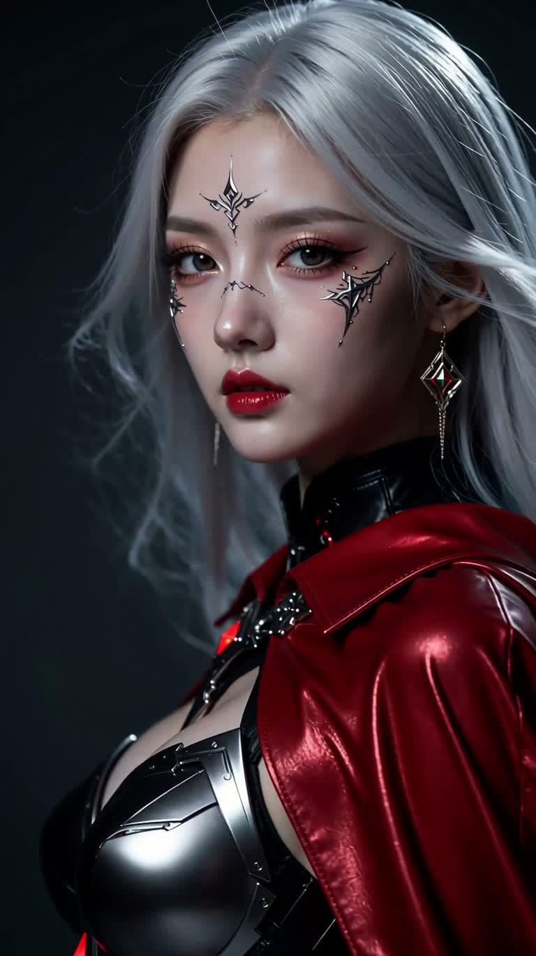 银发符文女战士