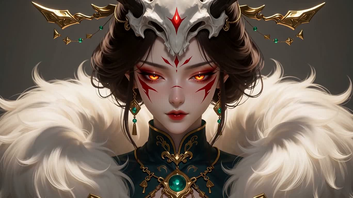 深红能量中的仪式之舞 — AI video creation