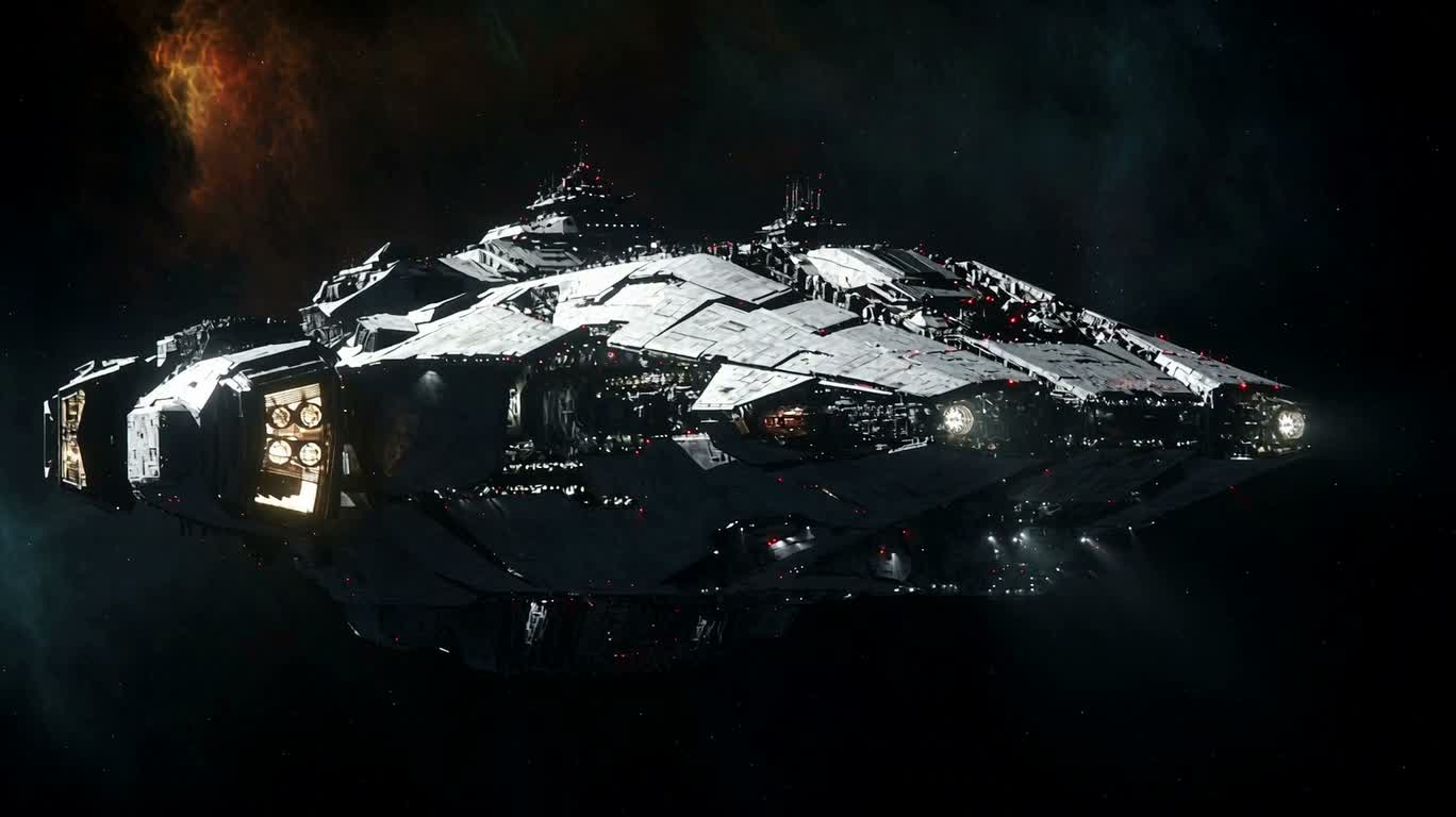 Giant Interstellar Capital Spaceship
