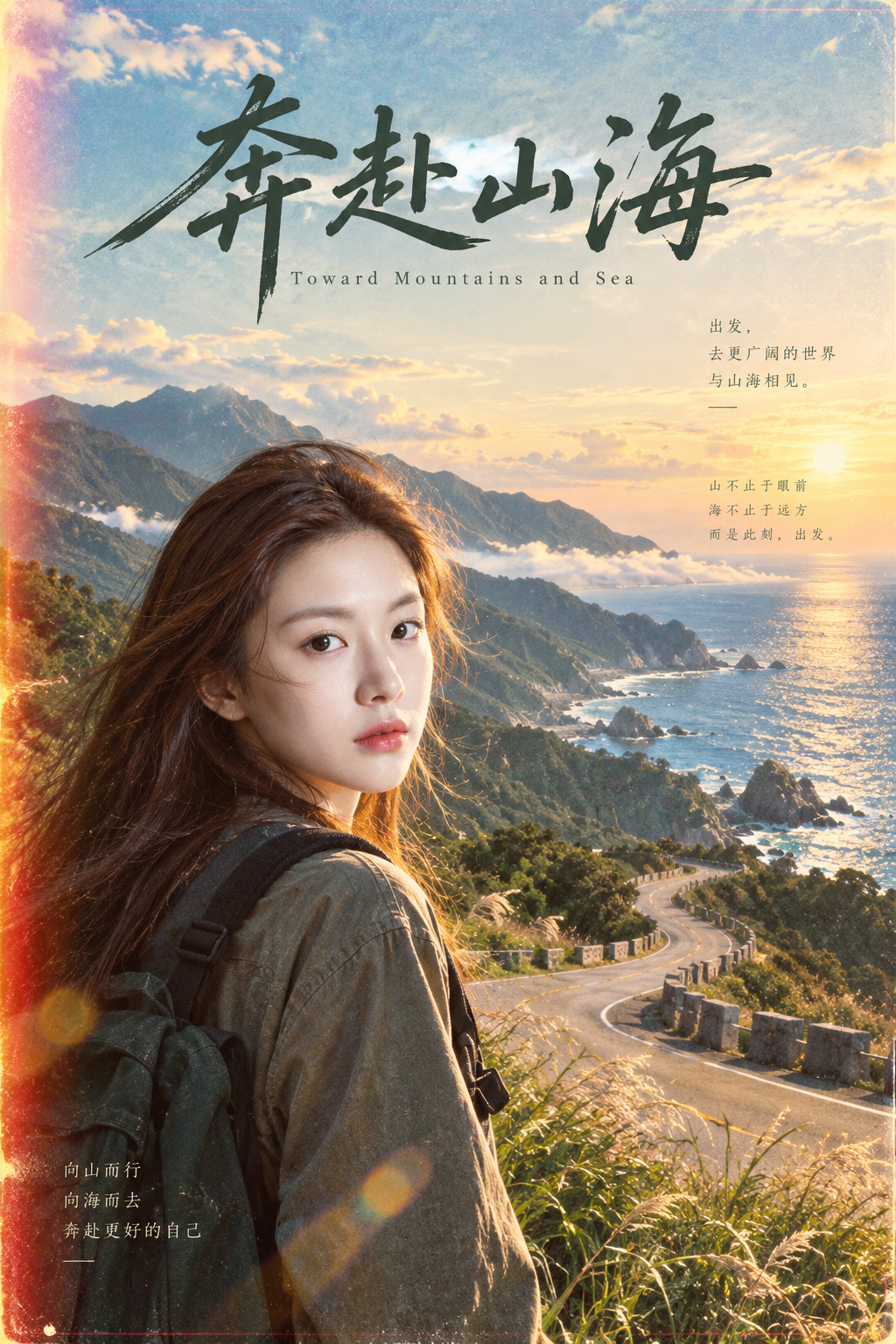 奔赴山海胶片感海报 — AI image creation