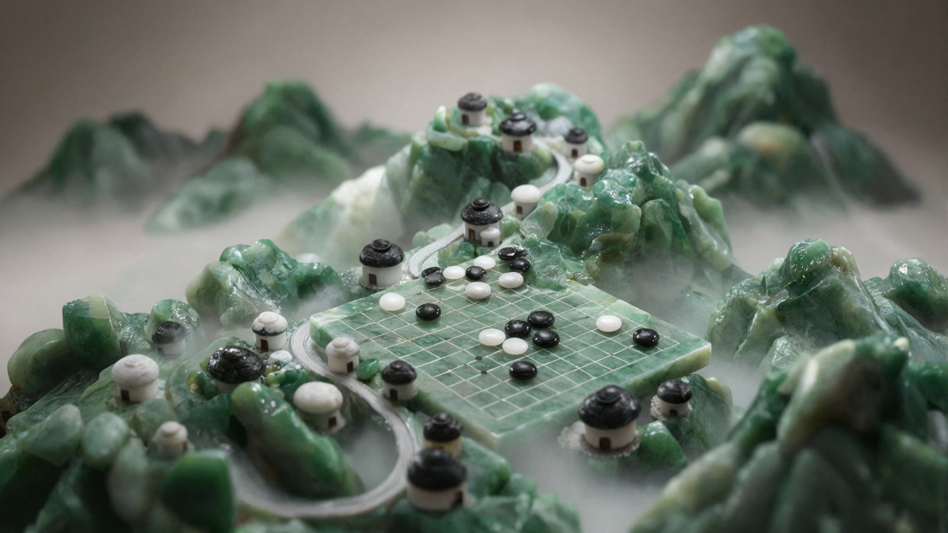 翡翠围棋 · 移轴微缩 — AI image creation