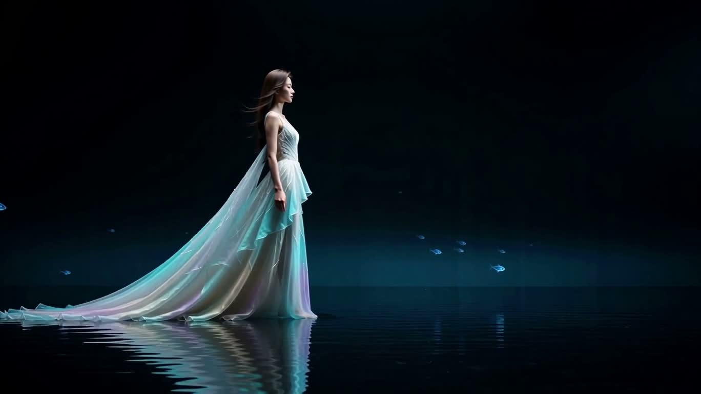 深海花影：发光礼裙 — AI video creation