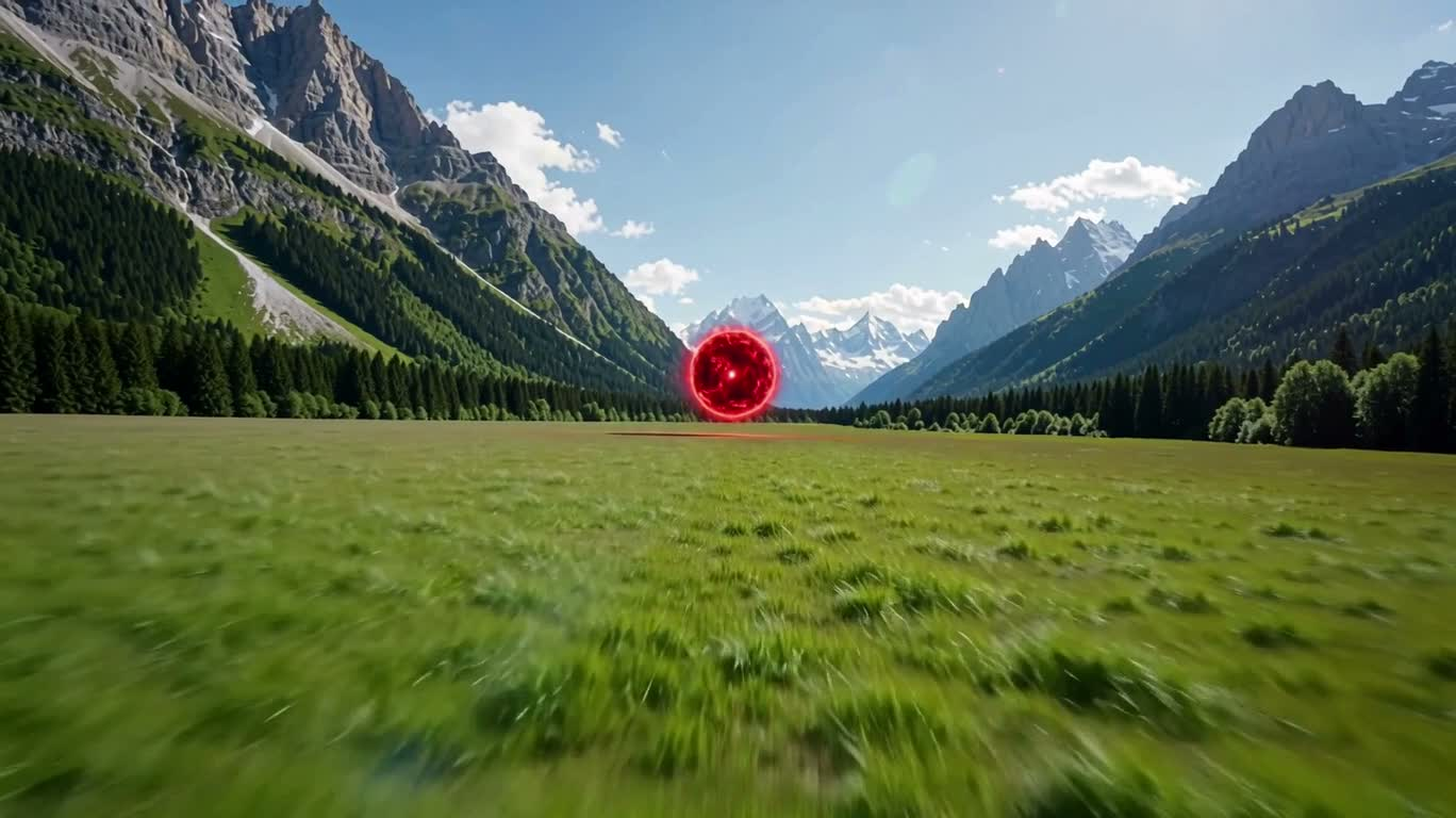 山谷赤焰能量爆发 — AI video creation