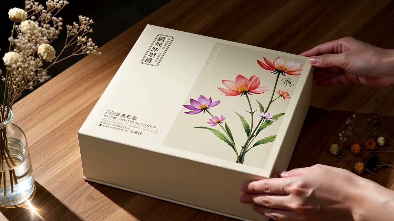 花茶礼盒开箱与冲泡 — AI video creation
