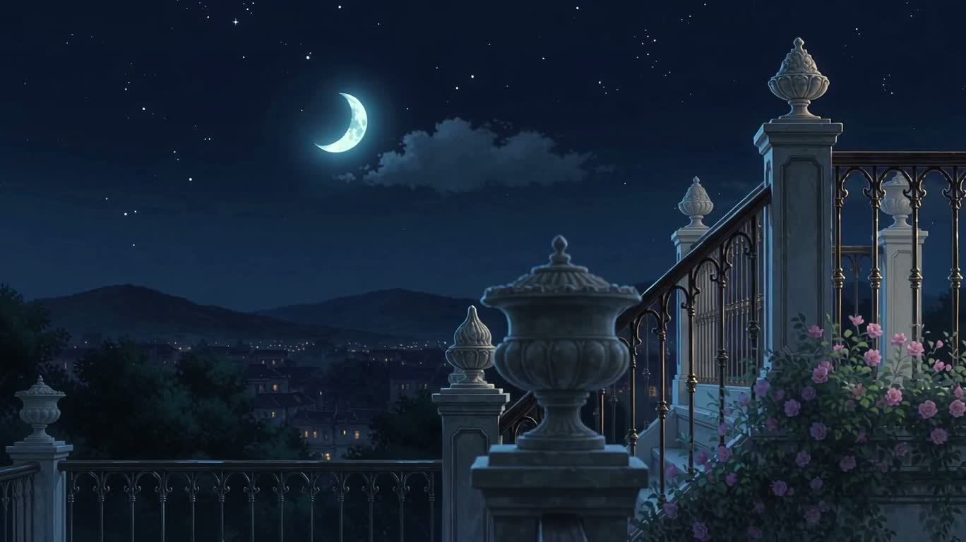 Sérénité du balcon au clair de lune