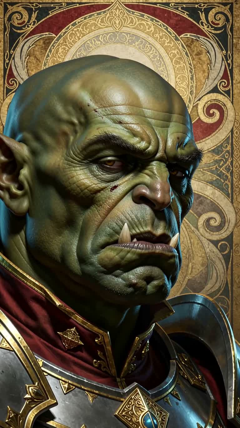 Chân dung Orc bằng than chì