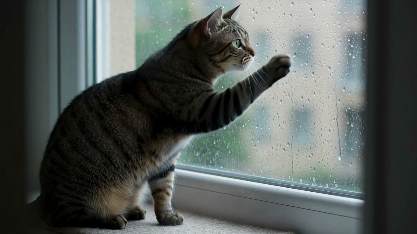 Cat by the Rainy Window — AI video creation