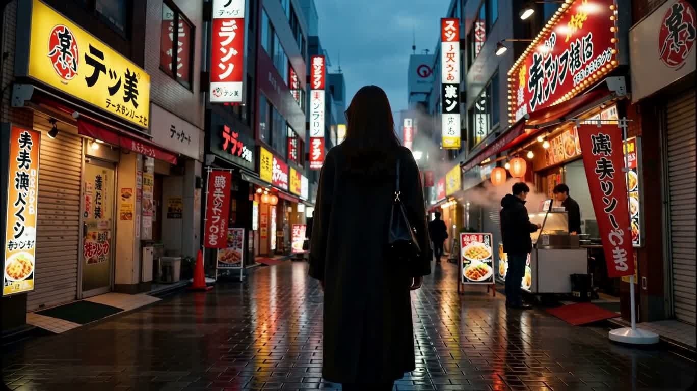 雨夜歌舞伎町霓虹回眸 — AI video creation