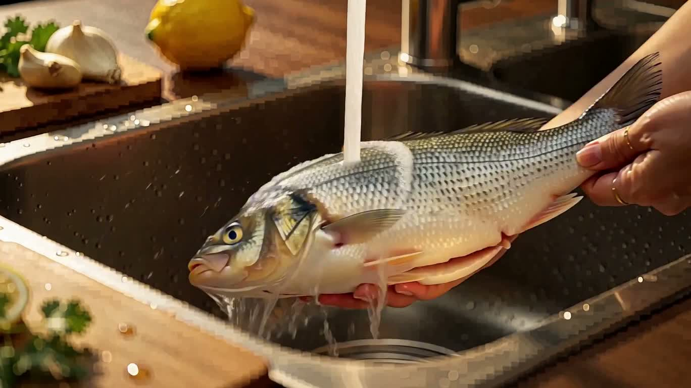 香脆香料煎鱼美食广告 — AI video creation