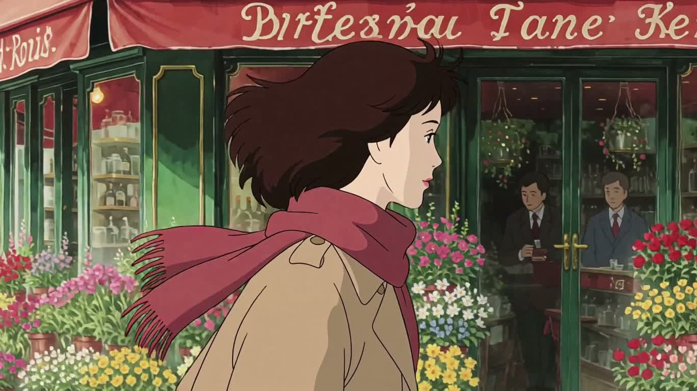 Stroll and Smiles in a Paris Square