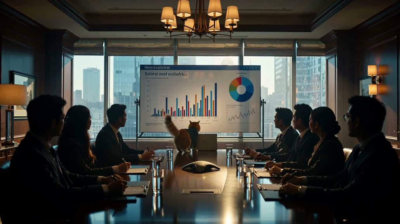 橘猫首席执行官的紧张董事会 — AI video creation