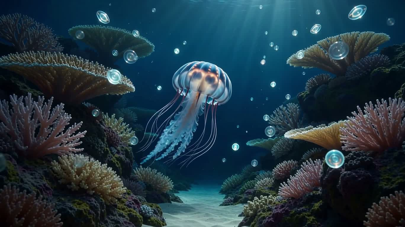Rêve de méduses duveteuses luminescentes — AI video creation