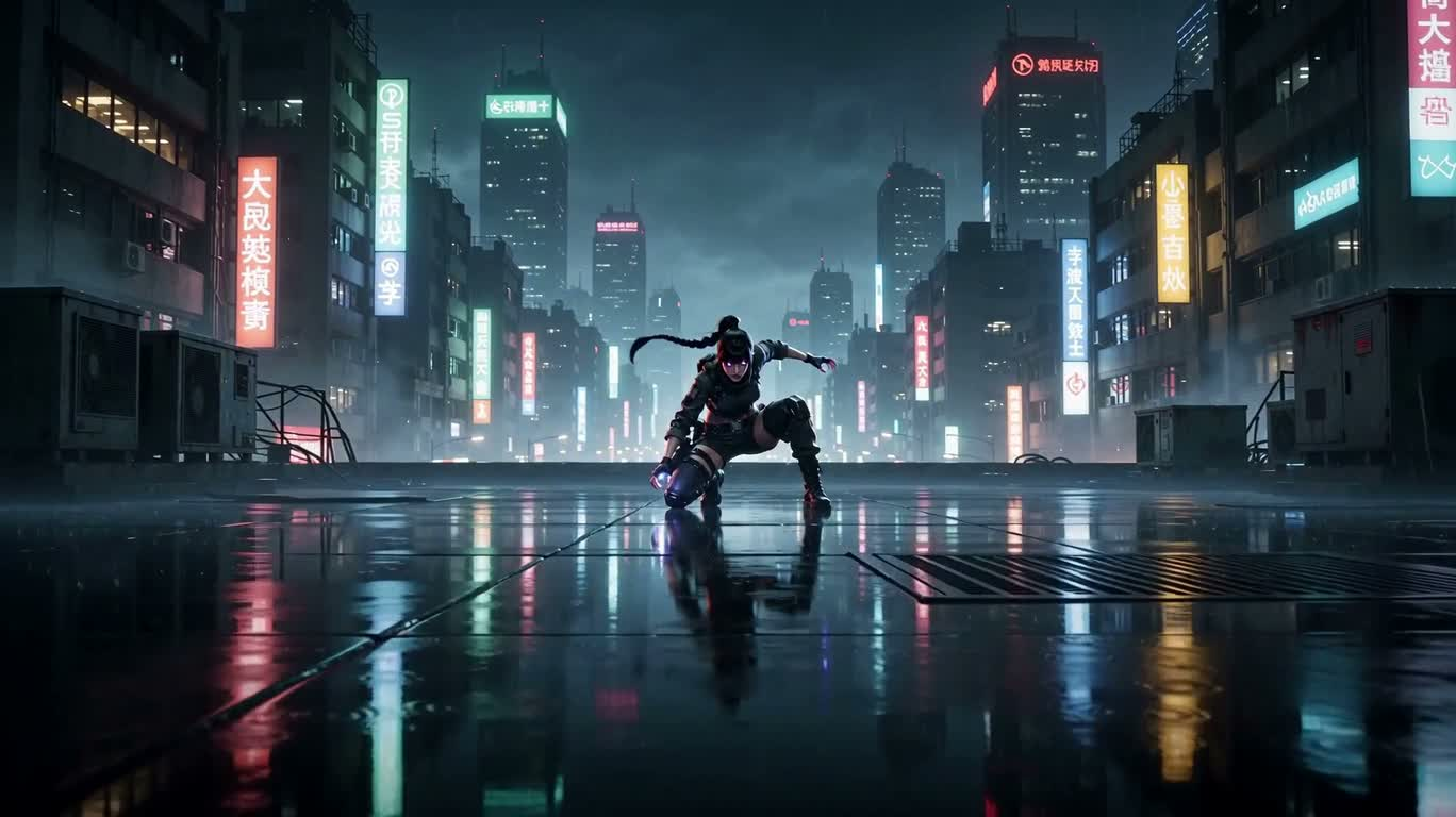 霓虹雷霆战士 — AI video creation
