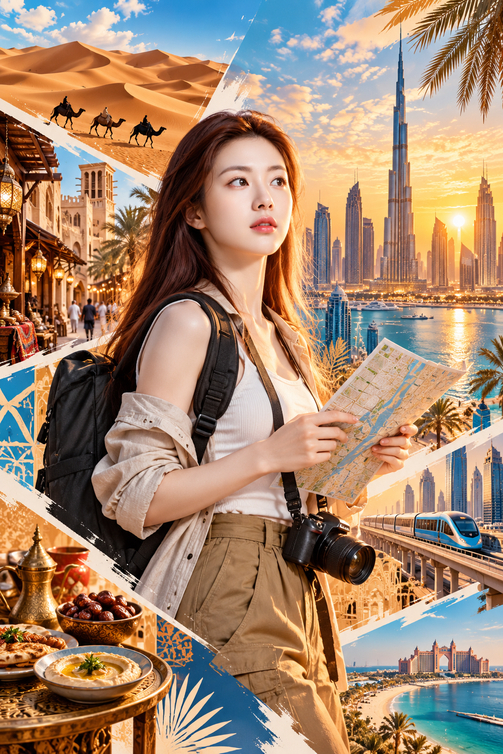迪拜国际游客风格化旅行海报 — AI image creation
